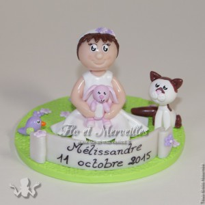 Figurine personnalisée anniversaire baptême communion - cake topper - sur mesure - cadeau parrain marraine