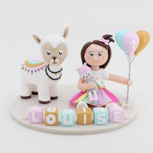 Figurine anniversaire 1 an avec lama